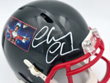 CHEVY CHASE AUTOGRAPHED CHRISTMAS VACATION BLACK MINI HELMET BECKETT QR 243613
