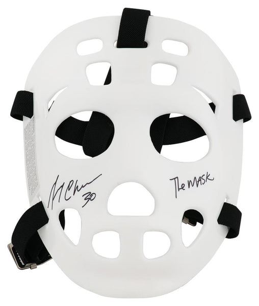 Gerry Cheevers Signed White T/B Goalie Mask With Black Straps w/The Mask -SS COA
