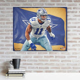 Micah Parsons Cowboys Stretched 20x24 Canvas Giclee Print-Brian Konnick-LE 62