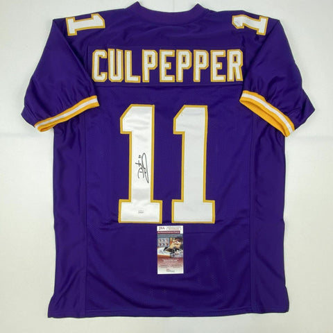 Autographed/Signed DAUNTE CULPEPPER Minnesota Purple Football Jersey JSA COA