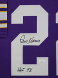 FRAMED MINNESOTA VIKINGS PAUL KRAUSE AUTOGRAPHED SIGNED JERSEY JSA COA