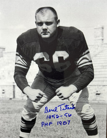 Packers Pro Bowler DERAL TETEAK Signed 8x10 AUTO Photo #2 w/ "1952-56 PHF 1987"