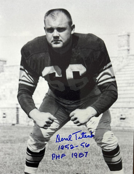 Packers Pro Bowler DERAL TETEAK Signed 8x10 AUTO Photo #2 w/ "1952-56 PHF 1987"