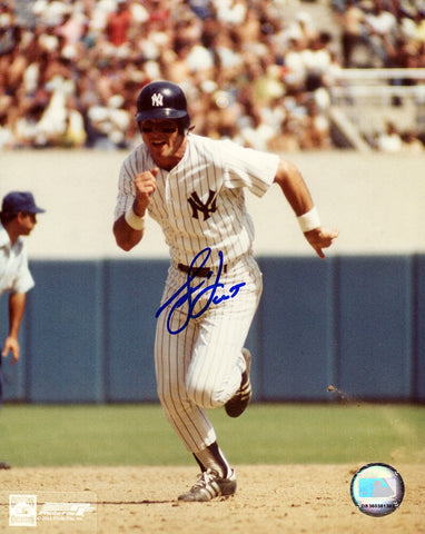 Bucky Dent Signed New York Yankees Running Bases 8x10 Photo - (SCHWARTZ COA)