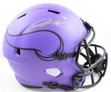 Jordan Addison Autographed Vikings F/S Rave Speed Helmet- Beckett W Holo *Yellow