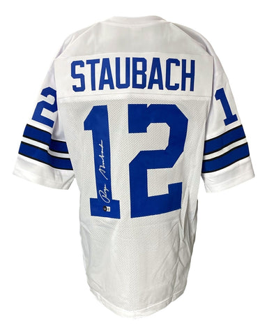 Roger Staubach Signed Custom White Pro-Style Football Jersey BAS ITP