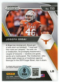 Joseph Ossai Autographed/Signed 21 Panini Prizm #150 Trading Card Beckett 50165