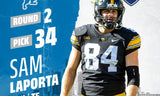 Sam LaPorta Signed Detroit Lions Jersey (Beckett) 2023 2nd Round Pk / Iowa / T.E