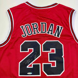 Autographed/Signed Michael Jordan Chicago Red Jersey Upper Deck UDA COA