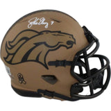 John Elway Autographed Denver Broncos 23 STS Mini Helmet Beckett Witness 55220