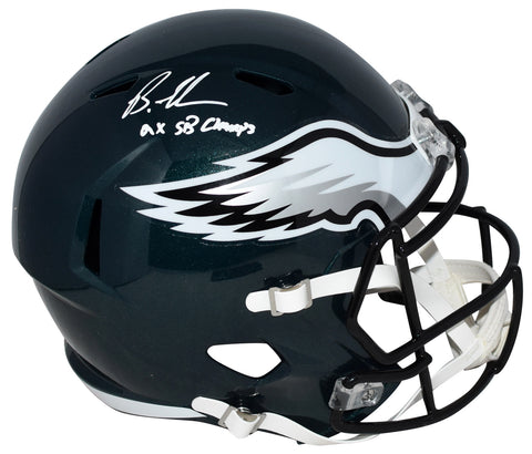 BRANDON GRAHAM SIGNED PHILADELPHIA EAGLES FULL SIZE SPEED HELMET W/ 2X SB CHAMPS