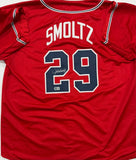 JOHN SMOLTZ - Atlanta Braves - Signed Custom Replica Red Jersey AUTO - BAS