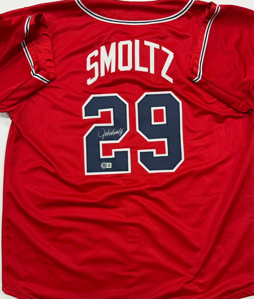 JOHN SMOLTZ - Atlanta Braves - Signed Custom Replica Red Jersey AUTO - BAS