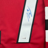 Framed Autographed/Signed Simon Nemec 35x39 New Jersey Red Jersey JSA COA