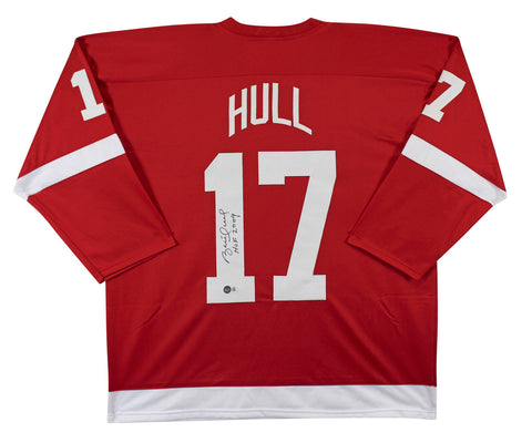 Brett Hull "HOF 2009 Authentic Signed Red Pro Style Jersey BAS Witnessed