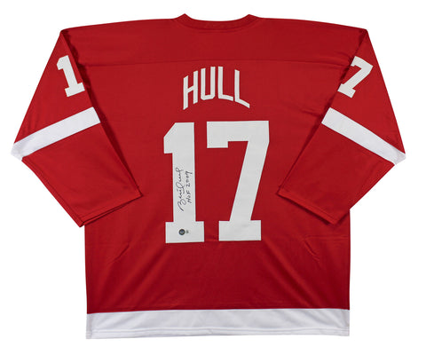 Brett Hull "HOF 2009 Authentic Signed Red Pro Style Jersey BAS Witnessed