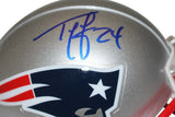 Ty Law Autographed New England Patriots VSR4 Mini Helmet Beckett 35576