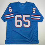 Autographed/Signed Elvin Bethea HOF 03 Tennessee Retro Light Blue Jersey JSA COA