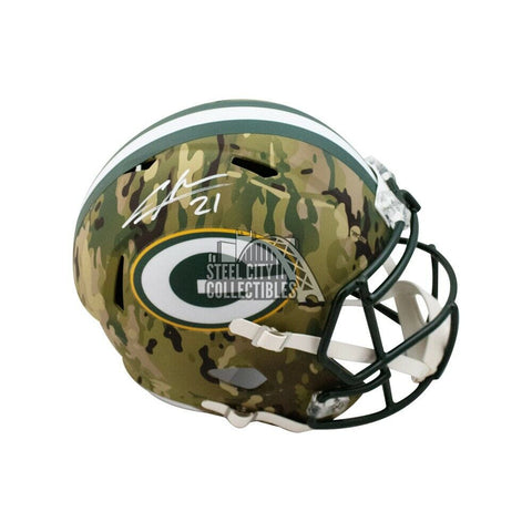 Charles Woodson Autographed Packers Camo Replica Full-Size Helmet - Fanatics