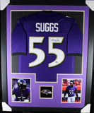 TERRELL SUGGS (Ravens purple TOWER) Signed Autographed Framed Jersey Beckett