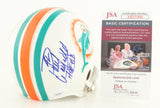 Paul Warfield Signed Miami Dolphin Throwback Mini Helmet Ins. "HOF 83" (JSA COA)