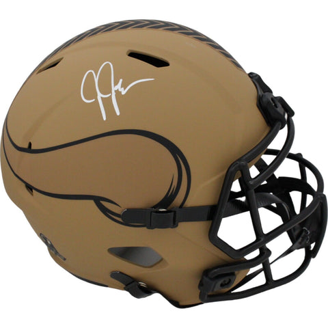 Justin Jefferson Signed Minnesota Vikings F/S 23 Salute Helmet Beckett 45806