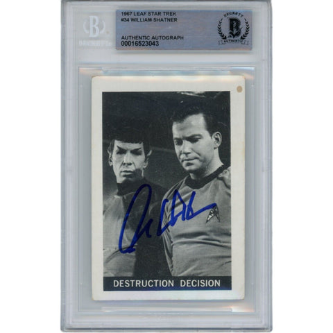 William Shatner Autographed/Signed 1967 Leaf Trading Card Beckett 47142