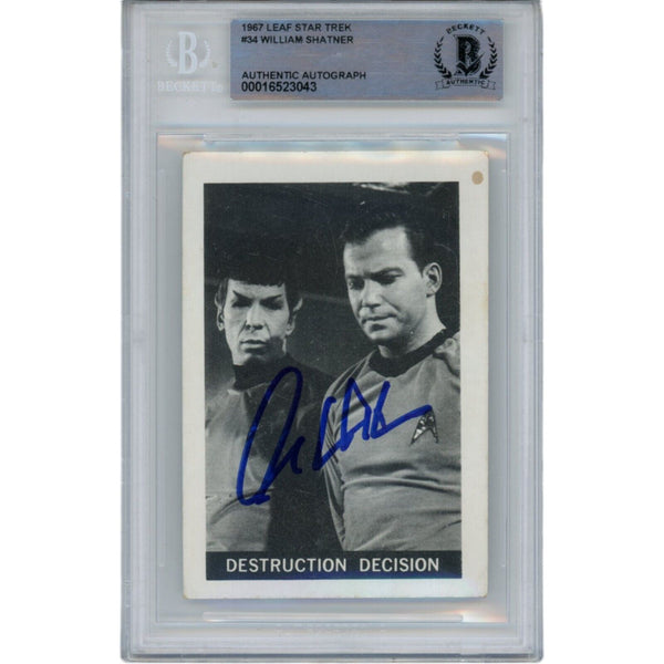 William Shatner Autographed/Signed 1967 Leaf Trading Card Beckett 47142
