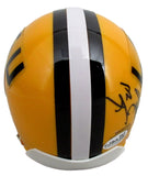 Les Miles Signed/Autographed Gold LSU Mini Football Helmet JSA 213109