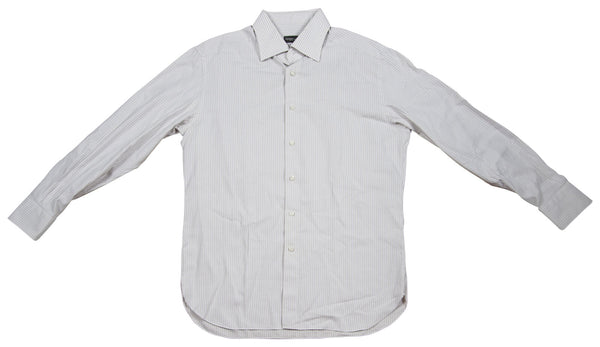 Broncos Peyton Manning '13 Press Conf Worn Zegna Custom Dress Shirt Photo Match