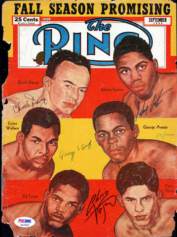 Davey, Saxton, Araujo & Vejar Autographed Signed Magazine Cover PSA/DNA S47660