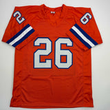 Autographed/Signed Clinton Portis Denver Retro Orange Jersey Beckett BAS COA