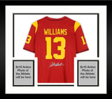 Framed Caleb Williams USC Trojans Autographed Red Nike Limited Jersey