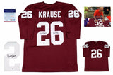Paul Krause SIGNED Jersey - PSA/DNA - Autographed w/ Photo - Burgundy