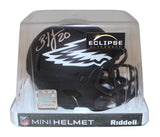 Brian Dawkins Autographed Philadelphia Eagles Eclipse Mini Helmet Beckett 38817