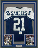 Framed Autographed/Signed Deion Sanders 33x42 Dallas TG Jersey Beckett BAS COA