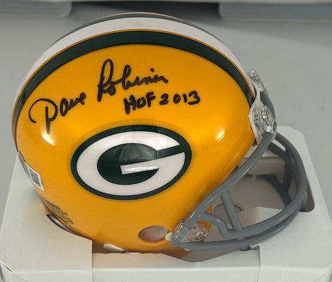 Packers DAVE ROBINSON Signed Riddell VSR4 Throwback Mini Helmet AUTO w/ HOF BAS