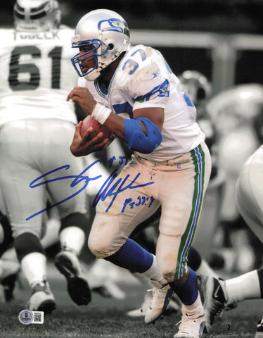 Shaun Alexander Autographed 11x14 Photo Seattle Seahawks Beckett BAS QR #BS30519