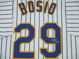 Brewers Pitcher CHRIS BOSIO Signed Custom Replica Milwaukee Retro Jersey 1986-92