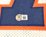 DENVER BRONCOS JOHN ELWAY AUTOGRAPHED WHITE JERSEY BECKETT BAS WITNESS 220369