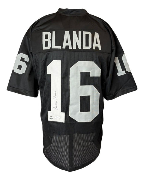 George Blanda Oakland Signed Black Football Jersey JSA+Lojo Hologram