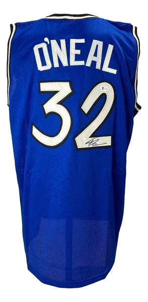 Shaquille O'Neal Signed Custom Blue Pro-Style Basketball Jersey BAS ITP
