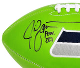 STEVE LARGENT & JIM ZORN AUTOGRAPHED SEAHAWKS GREEN LOGO FOOTBALL MCS 210467