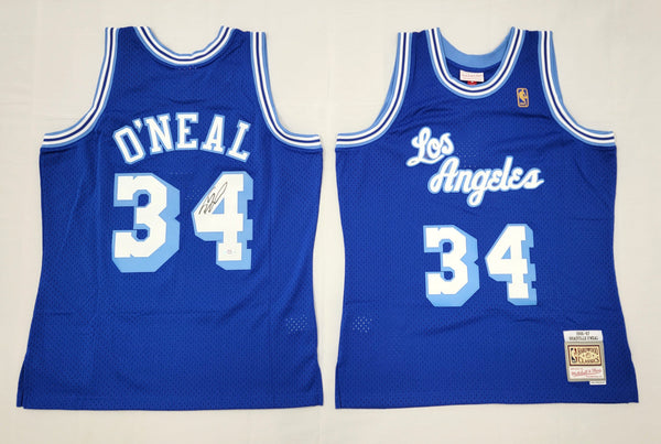Shaquille O'Neal Signed Lakers 1996-97 T/B Blue Mitchell & Ness Jersey Beckett