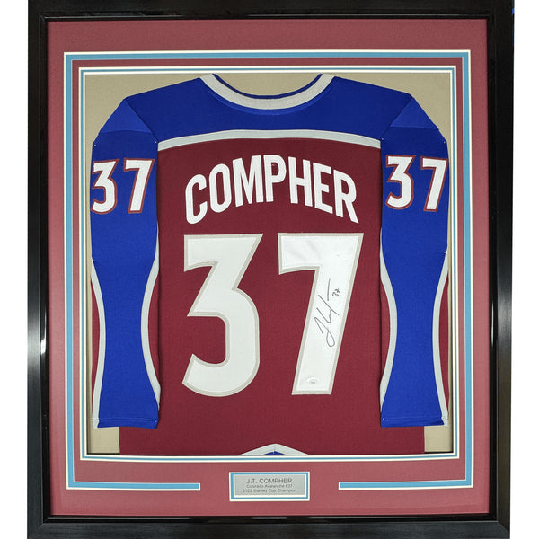 FRAMED Signed JT J.T. COMPHER 35x39 Colorado Maroon Jersey PSA COA
