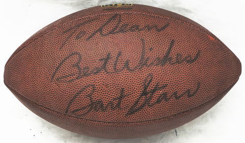 Bart Starr Autographed NFL Leather Football Packers To Dean Beckett E94054