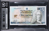 Jack Nicklaus Signed 2005 Royal Bank Of Scotland PS5 Banknote Auto 10! BAS Slab 3