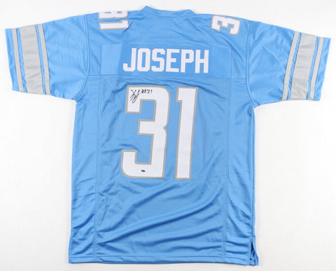 Kerby Joseph Signed Detroit Lions Jersey (OKAuthentics) 2022 3rd Round Pick D.B.