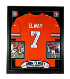 John Elway Autographed/Inscribed "1987 NFL MVP" DLX Framed Nike Broncos JSY BAS