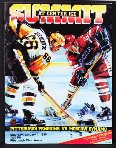 January 1986 Pittsburgh Penguins vs Moscow Dynamo Souvenir Program Magazine 1